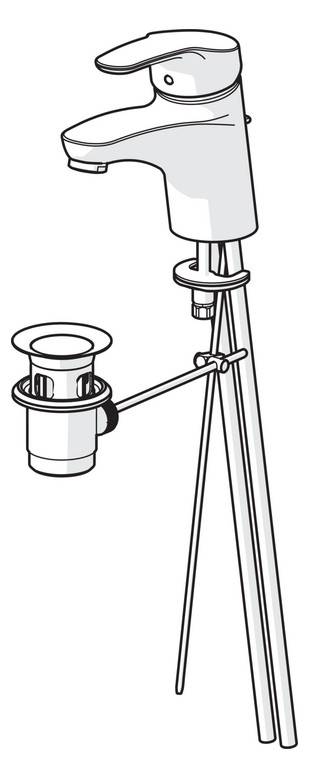Hansa Waschtisch-Hebelmischer Hansamix m Excenter Kupferrohranschluss VC