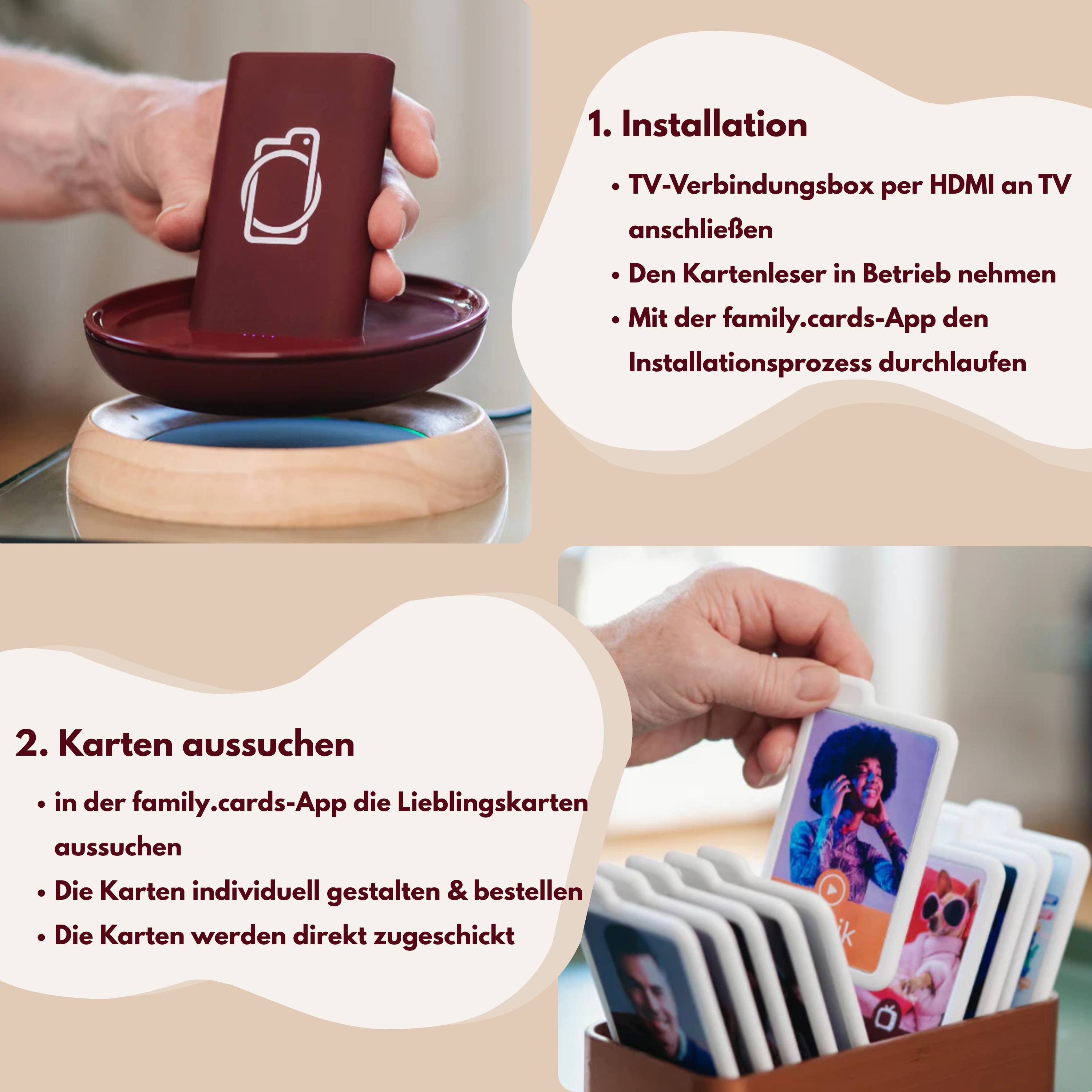 family.cards Starter-Set - einfache Alternative zu Seniorenhandy mit whatsapp