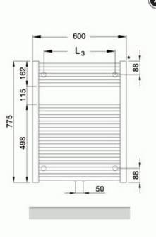Zehnder O100 Badheizkörper 775x600mm weiß (RAL 9016)