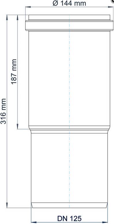 POLOPLAST POLO-KAL NG, Langmuffe, DN 125, 1 Stk.