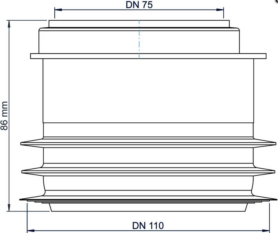 PoloPlast tuyau de transition i./i. PKRI Polo-Kal NG DN 110/75