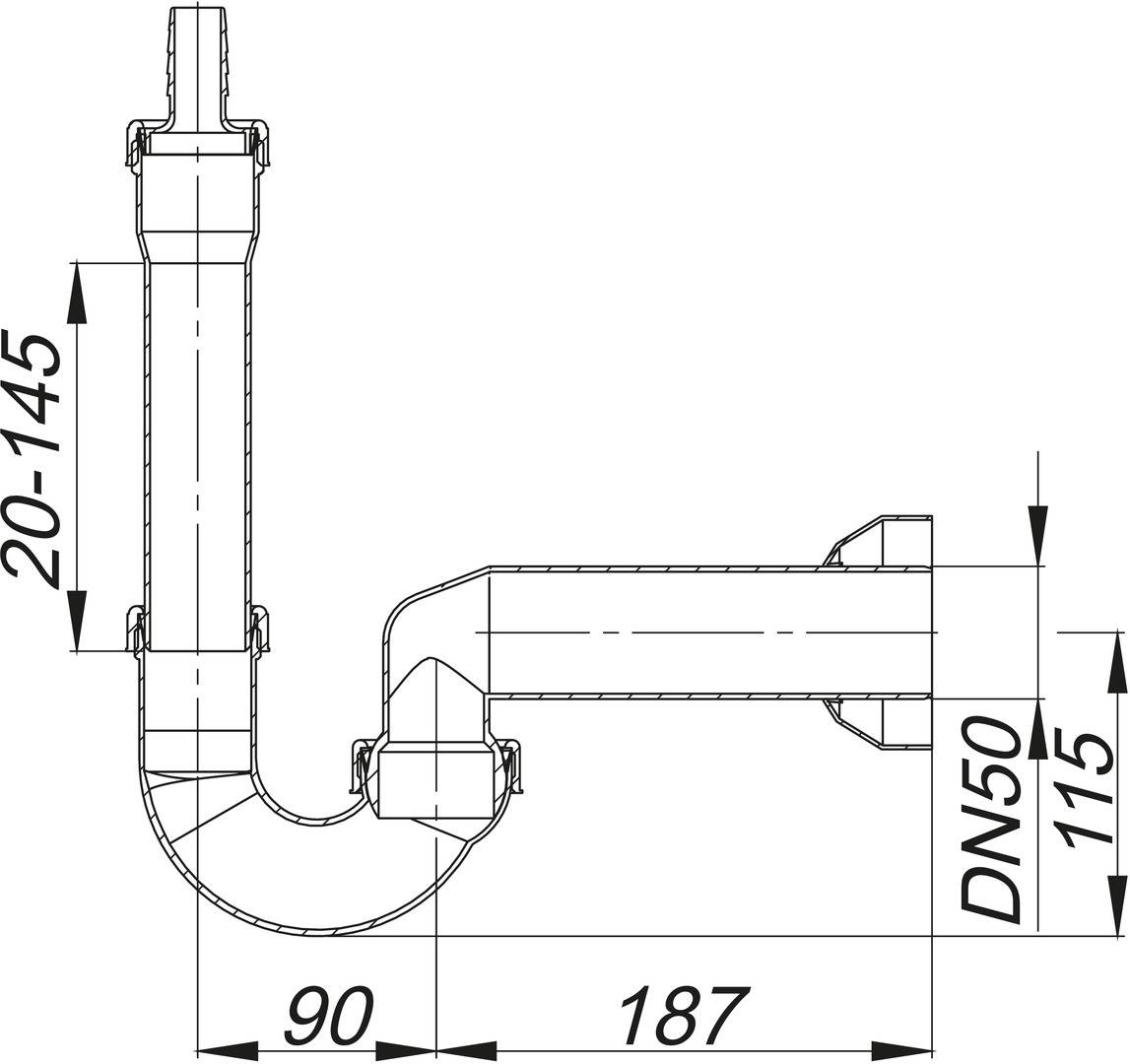 Dallmer Waschgeräte-Siphon 111 DN 50