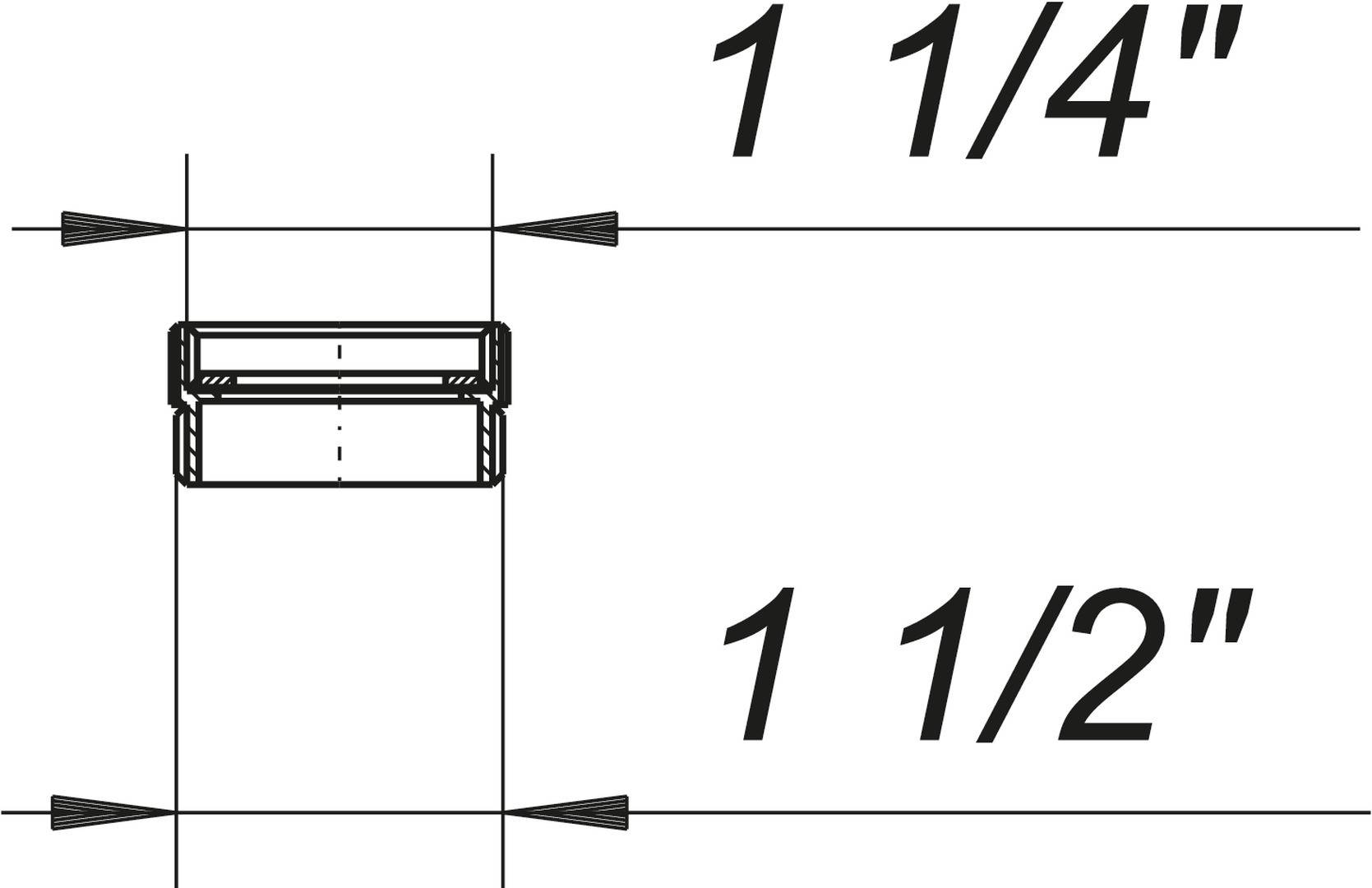 Dallmer Reduzier- und Distanzring 1 1/4" x 1 1/2" aus Polypropylen