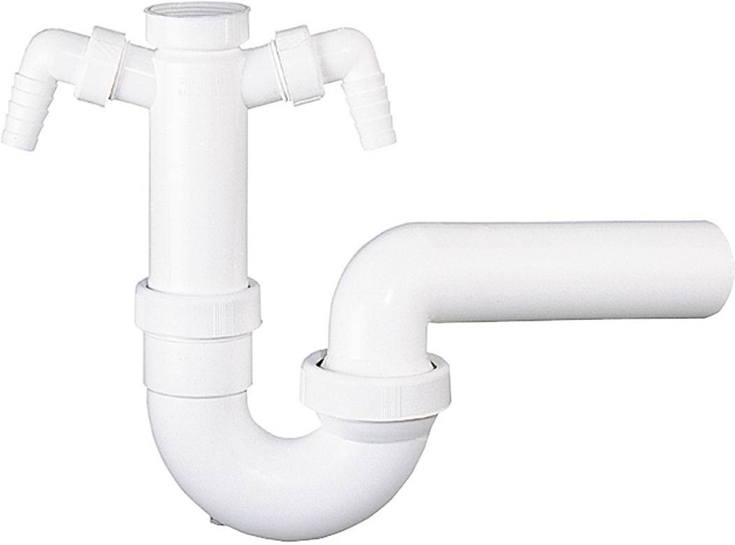 Dallmer Röhren-Siphon 100/2 m 2 Waschgeräte-Anschlüssen 11/2 xDN 40