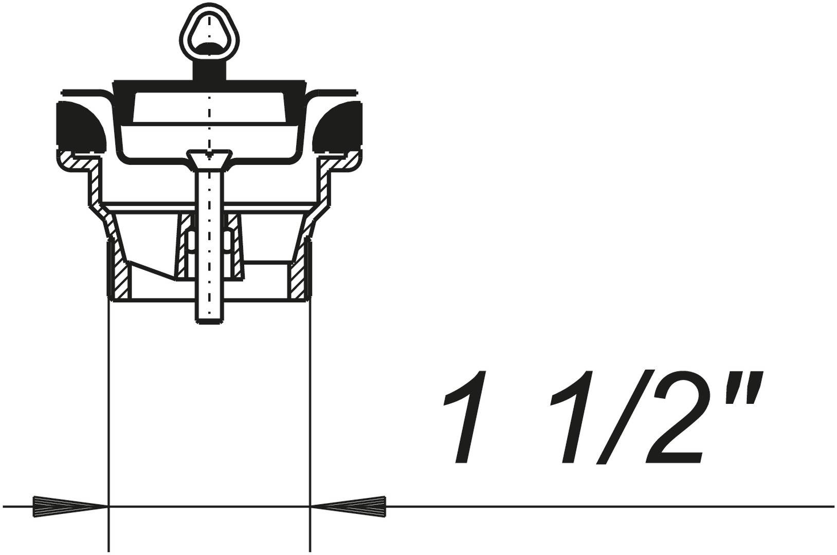 Dallmer Stopfen-Ventil 014 Ventilkelch d= 70mm m Dreieckbügel 11/2