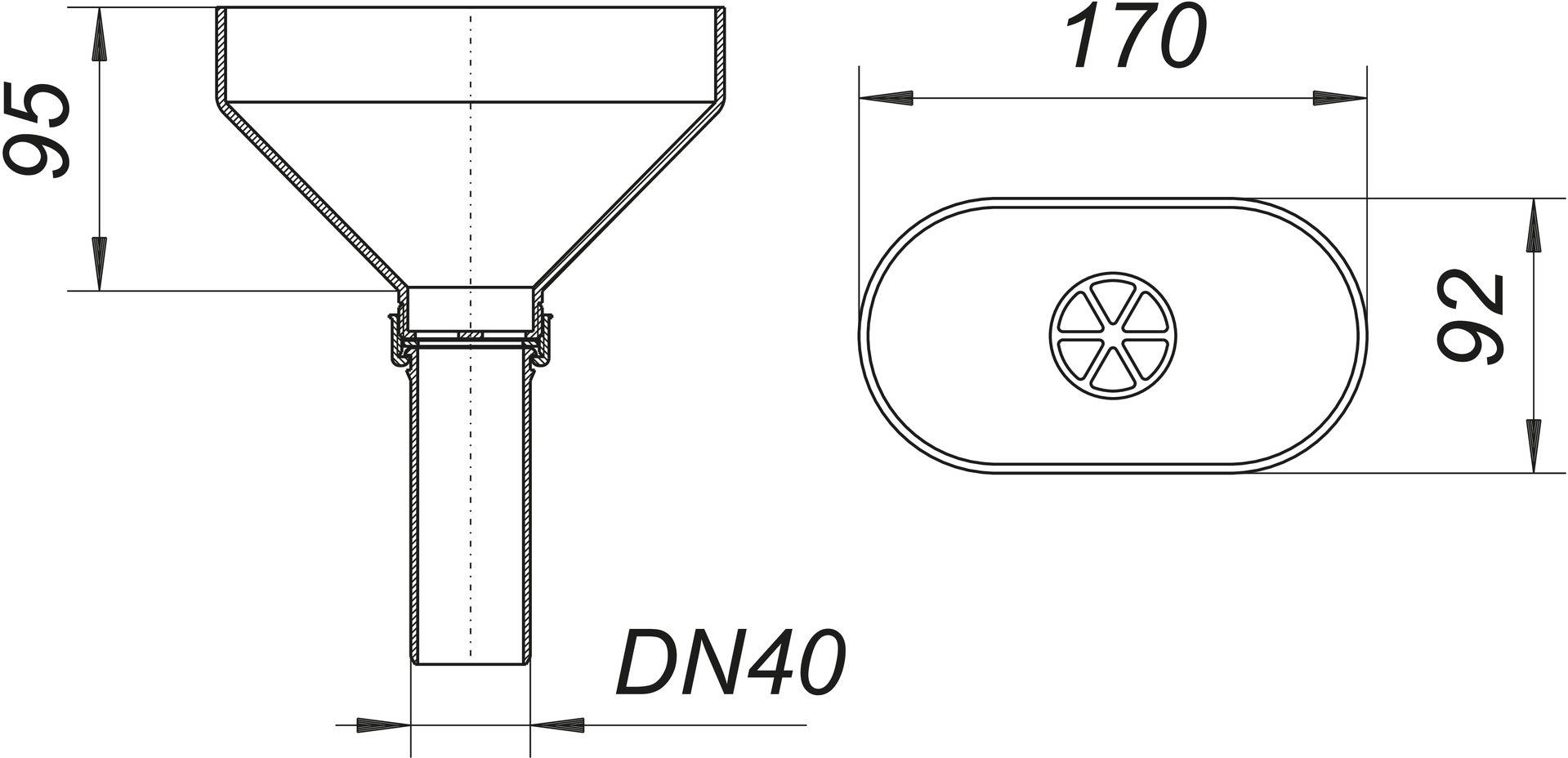 Dallmer Tropfwasser-Trichter 013 DN 40