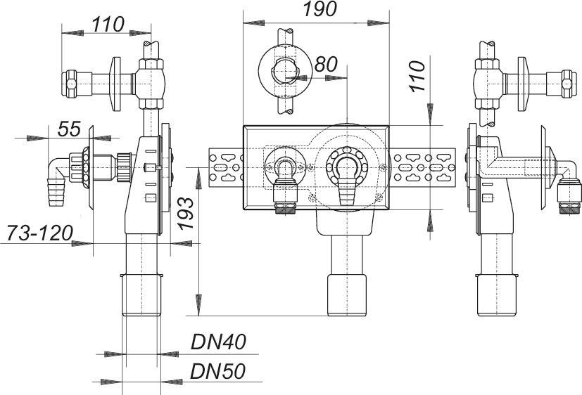 Dallmer Wand-Waschgeräte-Siphon 405 DN 40/50