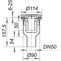 Dallmer Brausewannenablauf ORIO V Haube verchromt DN 50