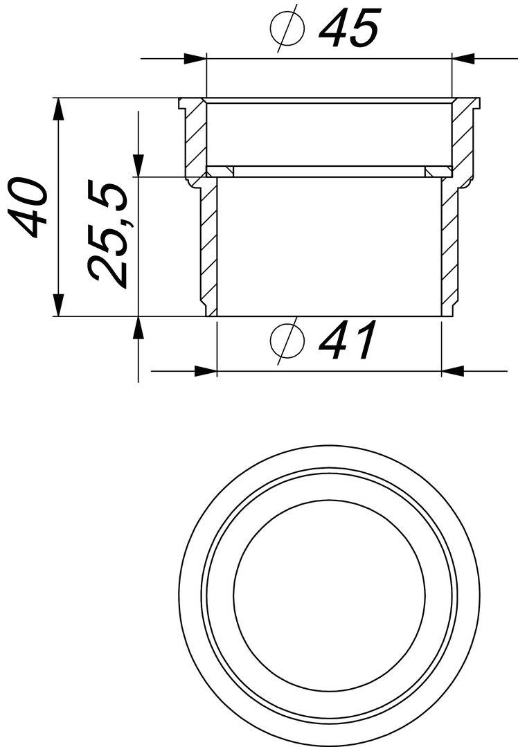 Dallmer Reduzier- und Distanzring 11/2 x11/2