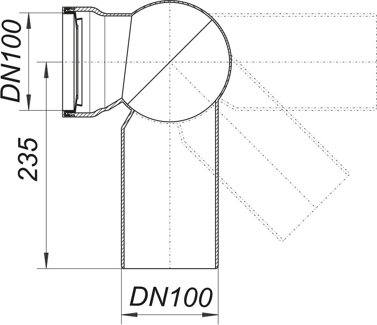 Dallmer arc Atlas DN 100 réglable blanc