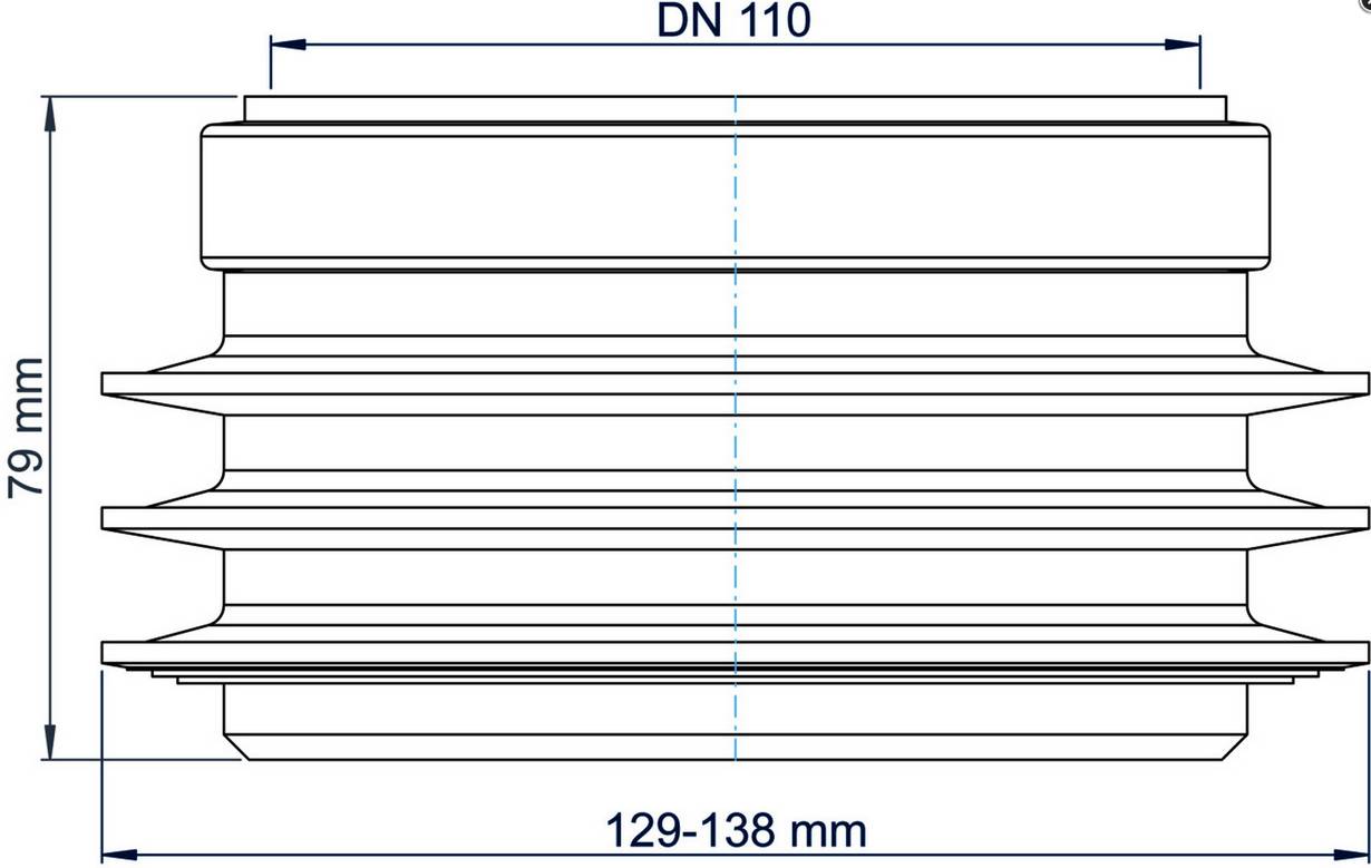 PoloPlast Übergang PKUMAG Polo-Kal NG von Spitzende auf FZ-Muffe DN 110