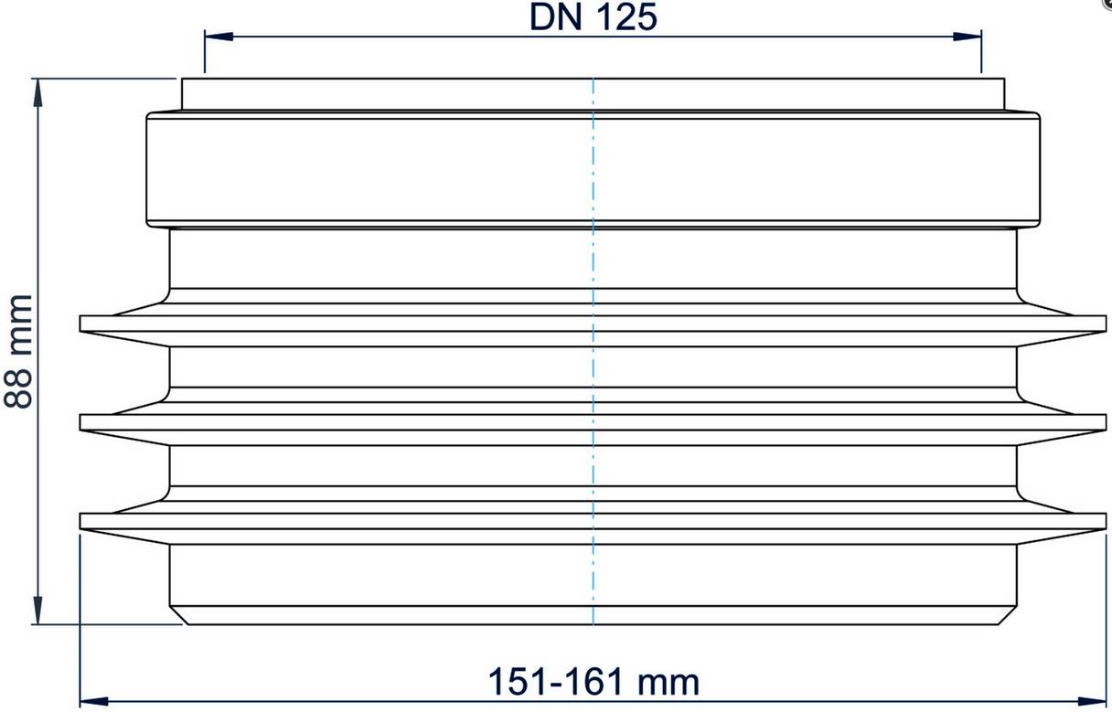 PoloPlast Übergang PKUMAG Polo-Kal NG von Spitzende auf FZ-Muffe DN 125