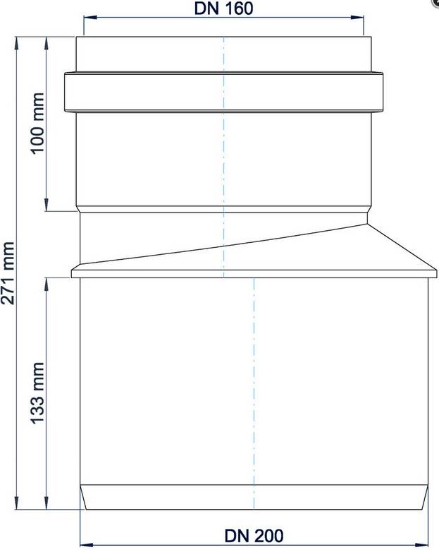 PoloPlast Übergangsrohr PKR Polo-Kal NG DN 200/160
