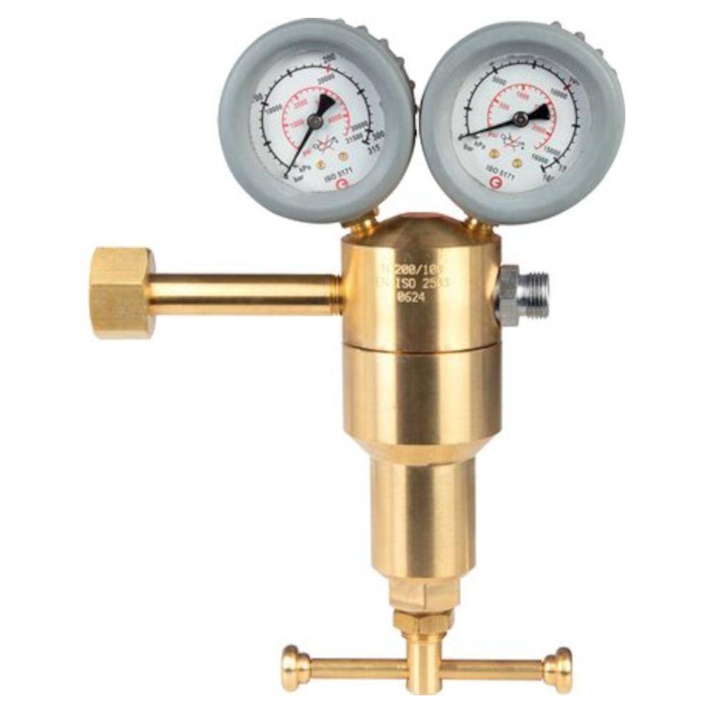 Flaschendruckminderer - Pressmessing - für Stickstoff - Eingang 30 bar - Regelbereich 0 bis 200 bar - DIN EN ISO 2503 (DIN EN 585) - Preis per Stück