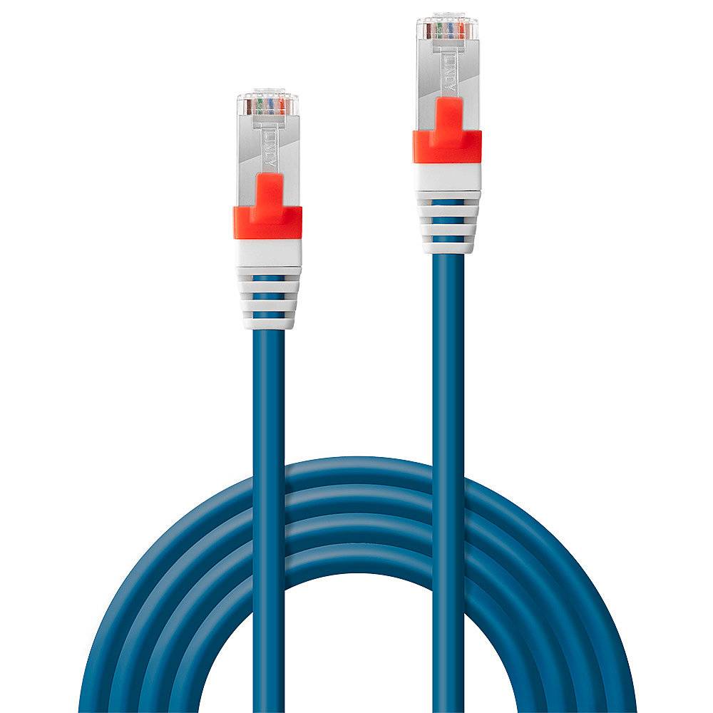 LINDY Patchkabel Cat6(A) SSTP / S/FTP PIMF blau 5.00m 10Gbit Kabel RJ45 Cat.6