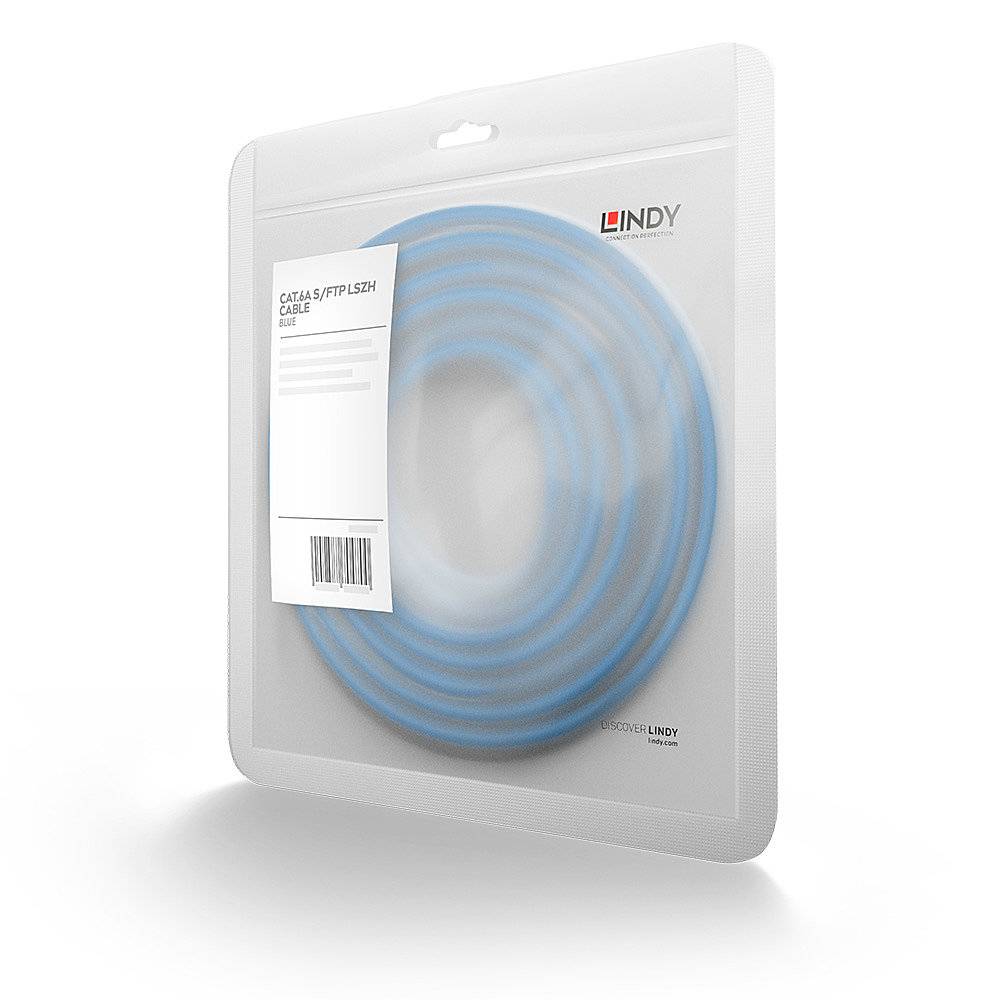 LINDY Patchkabel Cat6(A) SSTP / S/FTP PIMF blau 3.00m 10Gbit Kabel RJ45 Cat.6