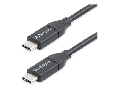 Zwei schwarze USB-C-Kabel mit der Markenbezeichnung ‚StarTech.com' sind abgebildet, die USB-C-Anschlüsse an beiden Enden aufweisen.
