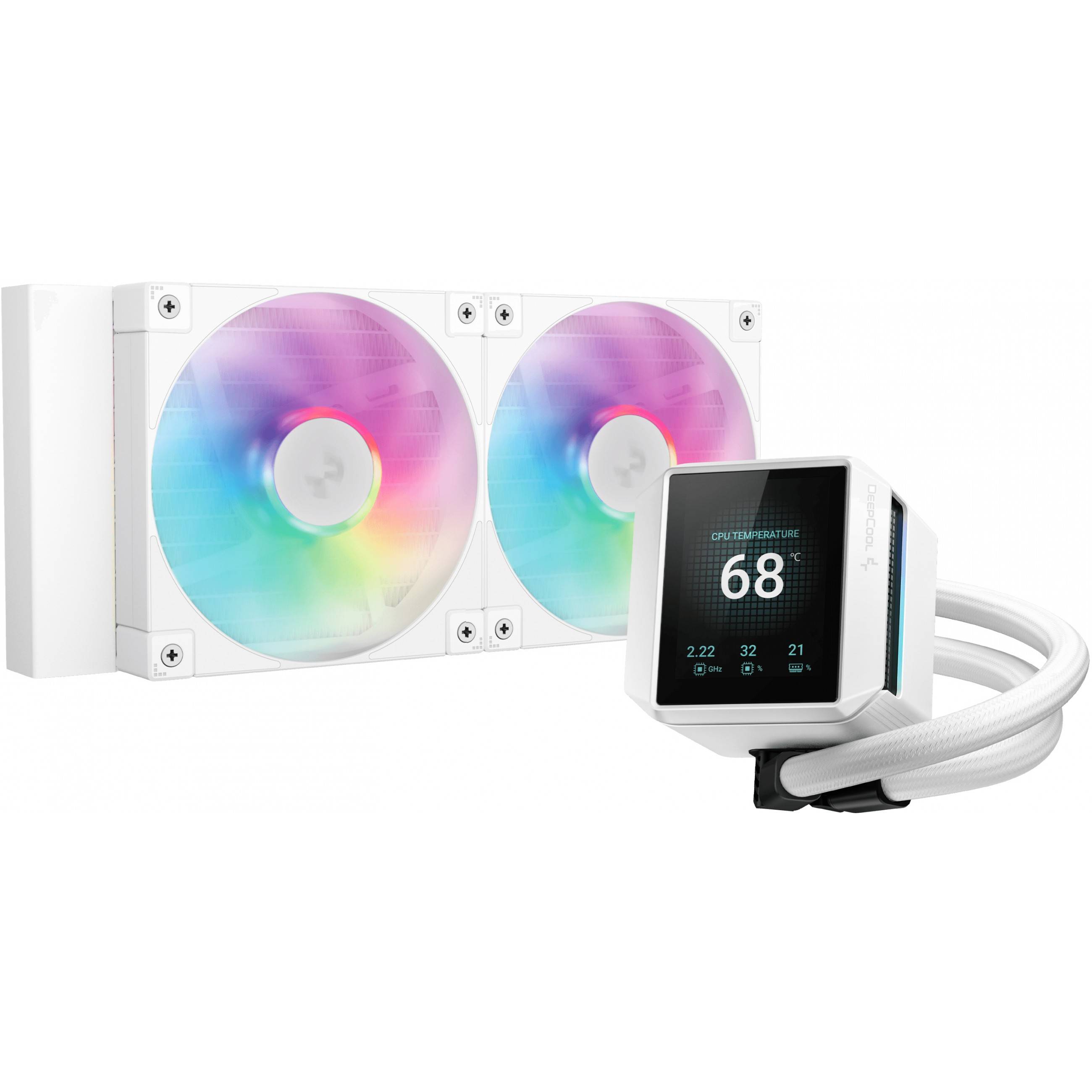 K Cooler Wasserkühlung DeepCool MYSTIQUE 240 White ARGB Eingabe / Ausgabe Mäuse & Tastaturen