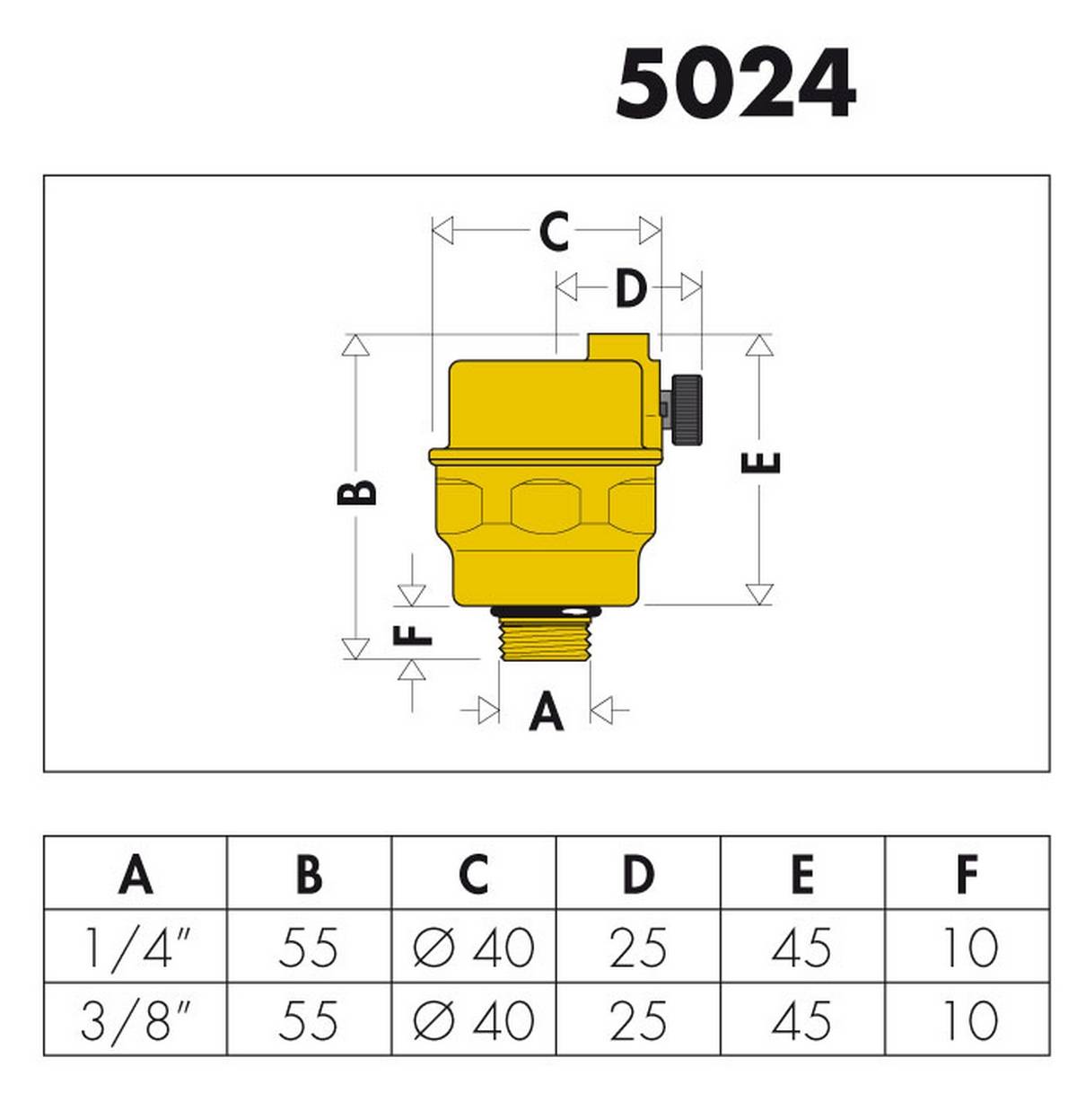 Caleffi Robocal® 3/8" Schnellentlüfter