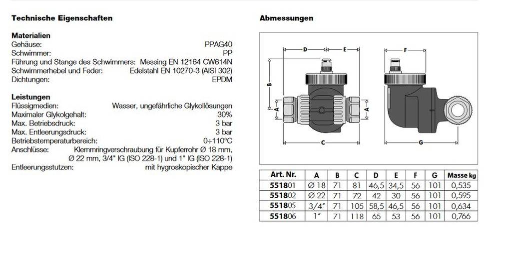 Caleffi 3/4" Microblasenabscheider Discalslim