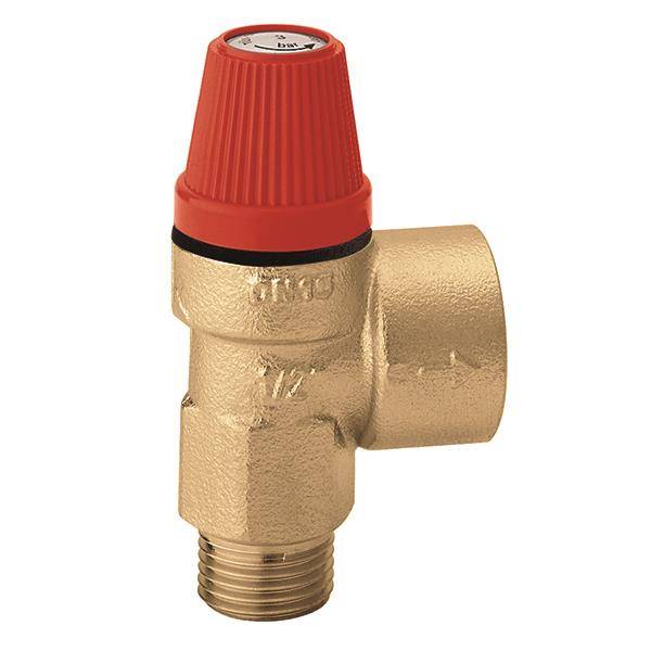 Membran-Sicherheitsventile 1/2", für Heizung, AG 1/2" x IG 3/4" 3 bar