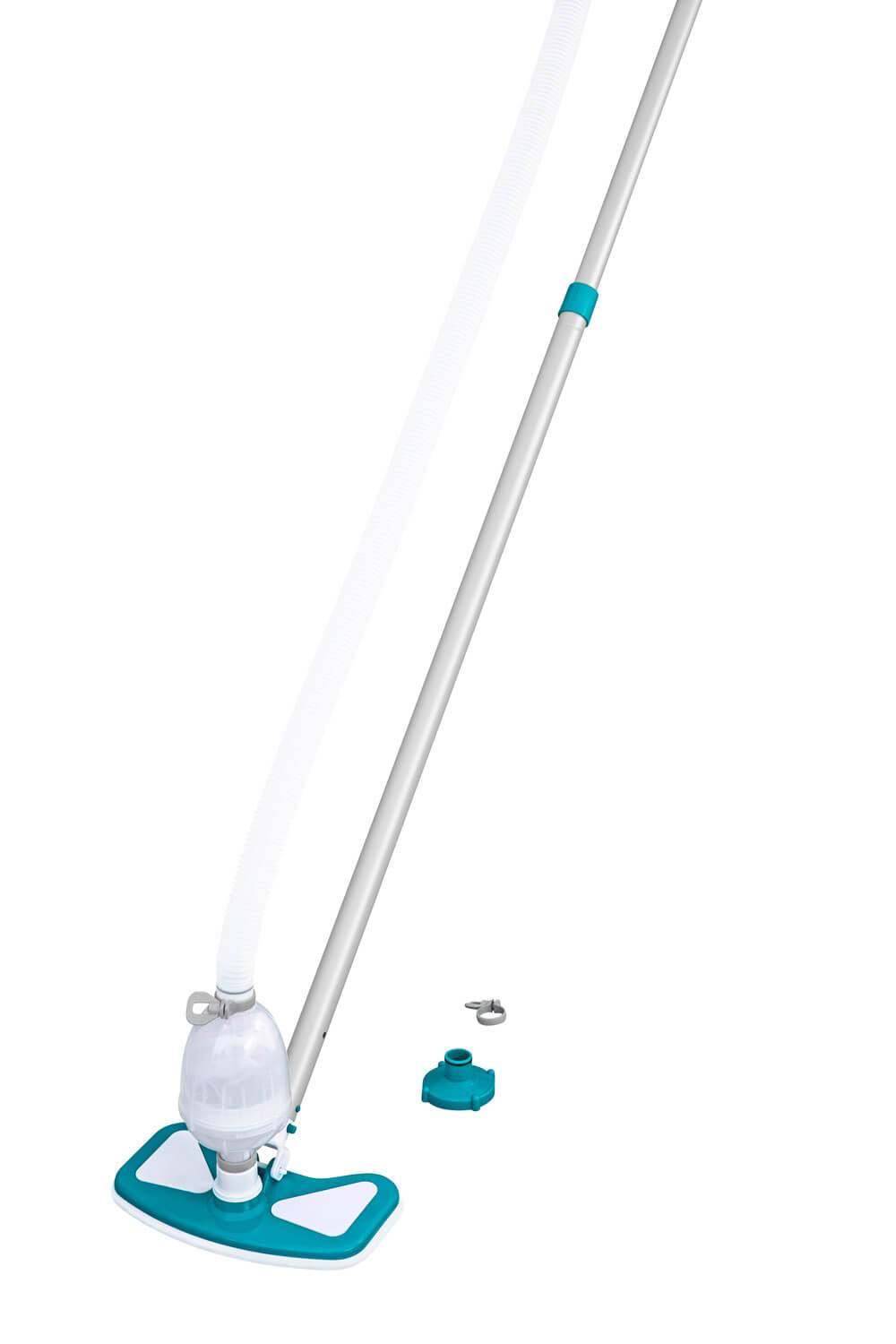 Bestway 58234 - Poolpflege Basis-Set AquaClean mit pumpenbetriebenem Poolsauger & Kescher für Poolgrößen bis 610 cm