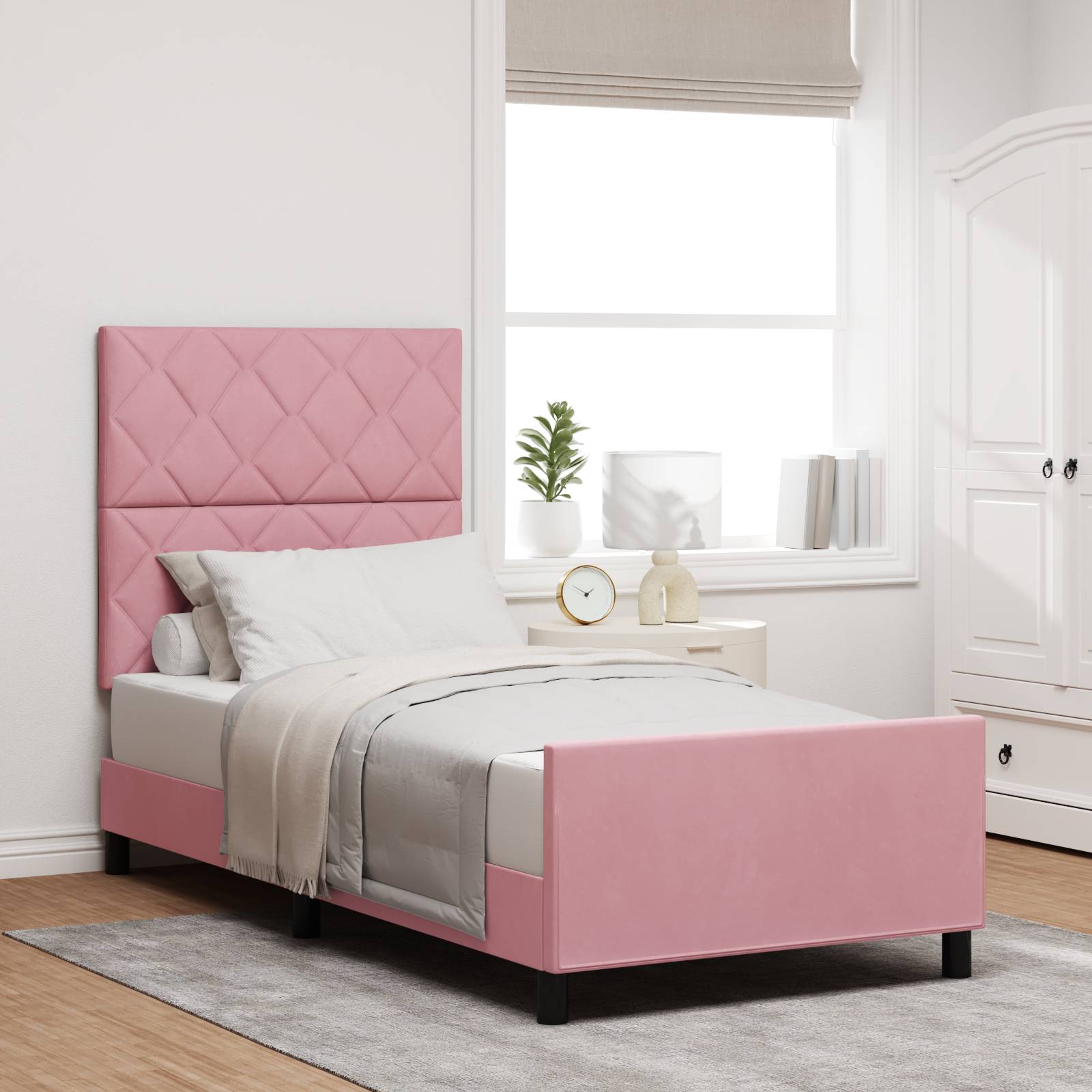 vidaXL Bettgestell Rosa 90x190 cm Samt