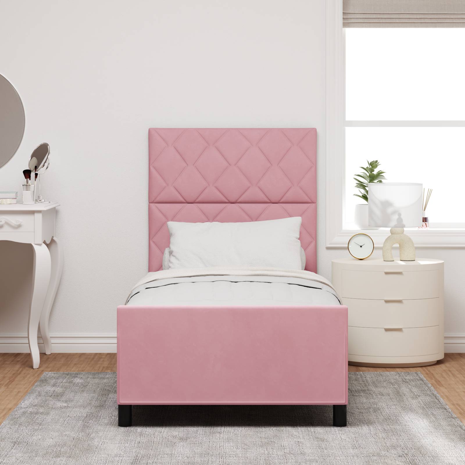 vidaXL Bettgestell Rosa 90x190 cm Samt