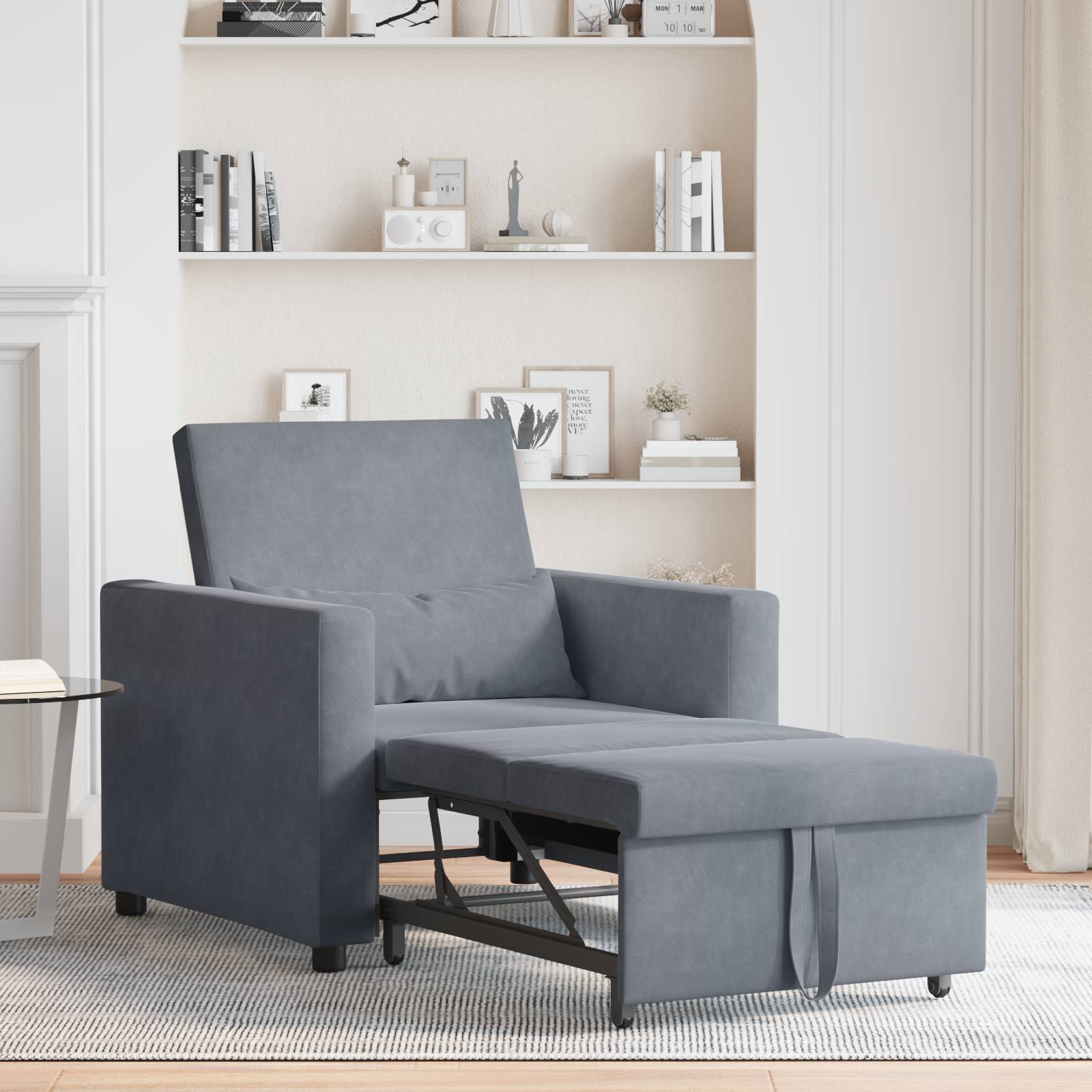 vidaXL 3-in-1 Schlafsofa Dunkelgrau Samt