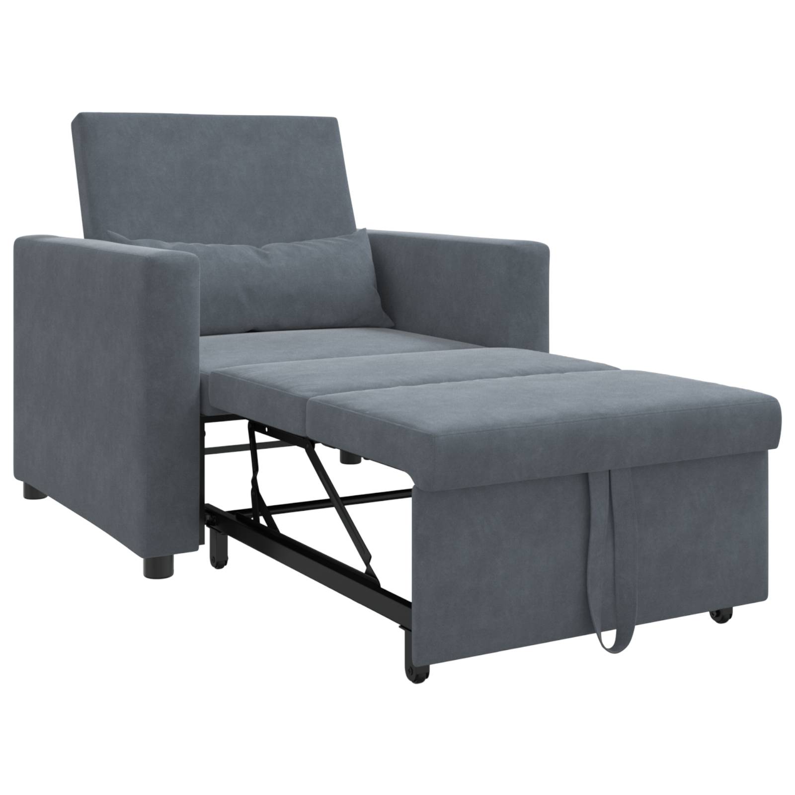 vidaXL 3-in-1 Schlafsofa Dunkelgrau Samt