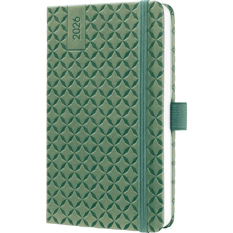 sigel Taschenkalender Jolie Flair 2026, Kunstleder, A6, grün