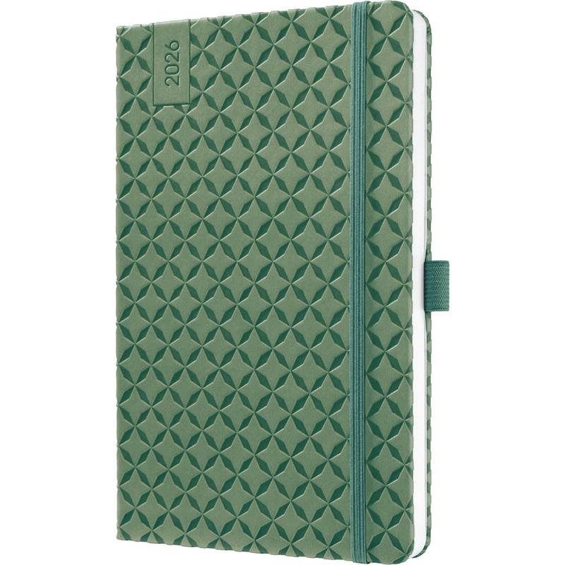 sigel Buchkalender Jolie Flair 2026, Kunstleder, A5, grün
