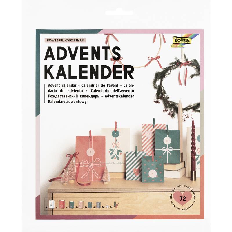 folia Adventskalender BOWTIFUL CHRISTMAS, 72-teilig