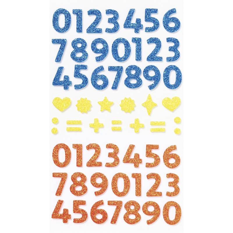 folia Moosgummi Glitter-Sticker NUMBERS