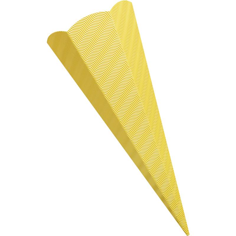 folia Schultüten-Zuschnitt, 3D-Wellpappe, 6-eckig, gelb