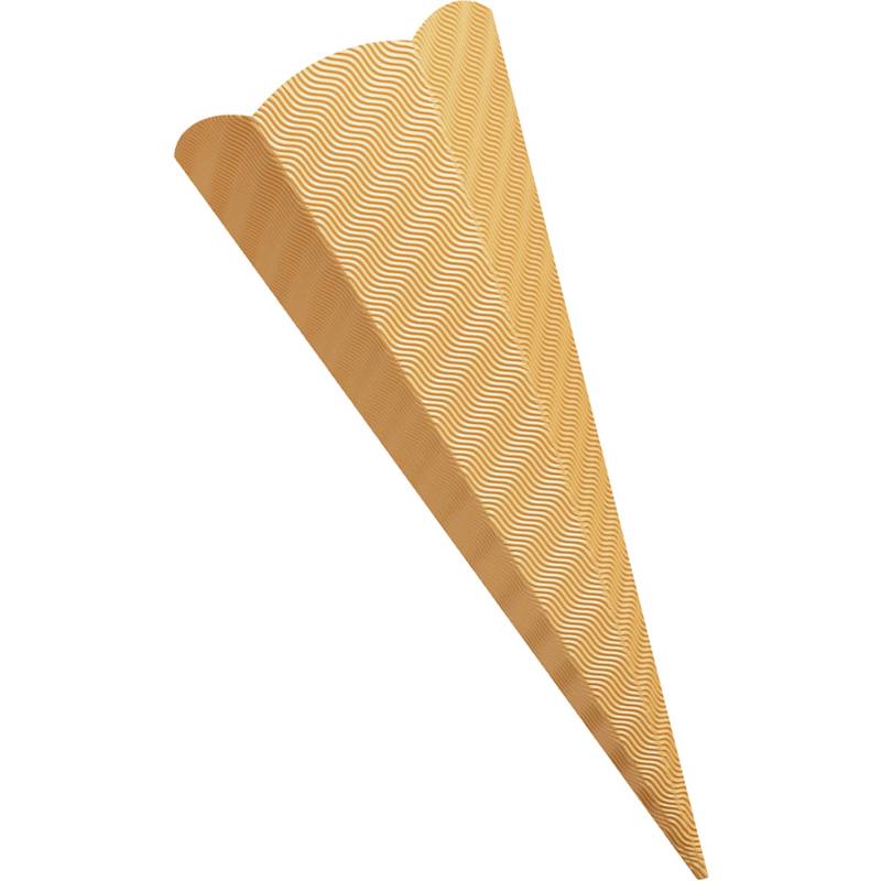 folia Schultüten-Zuschnitt, 3D-Wellpappe, 6-eckig, orange