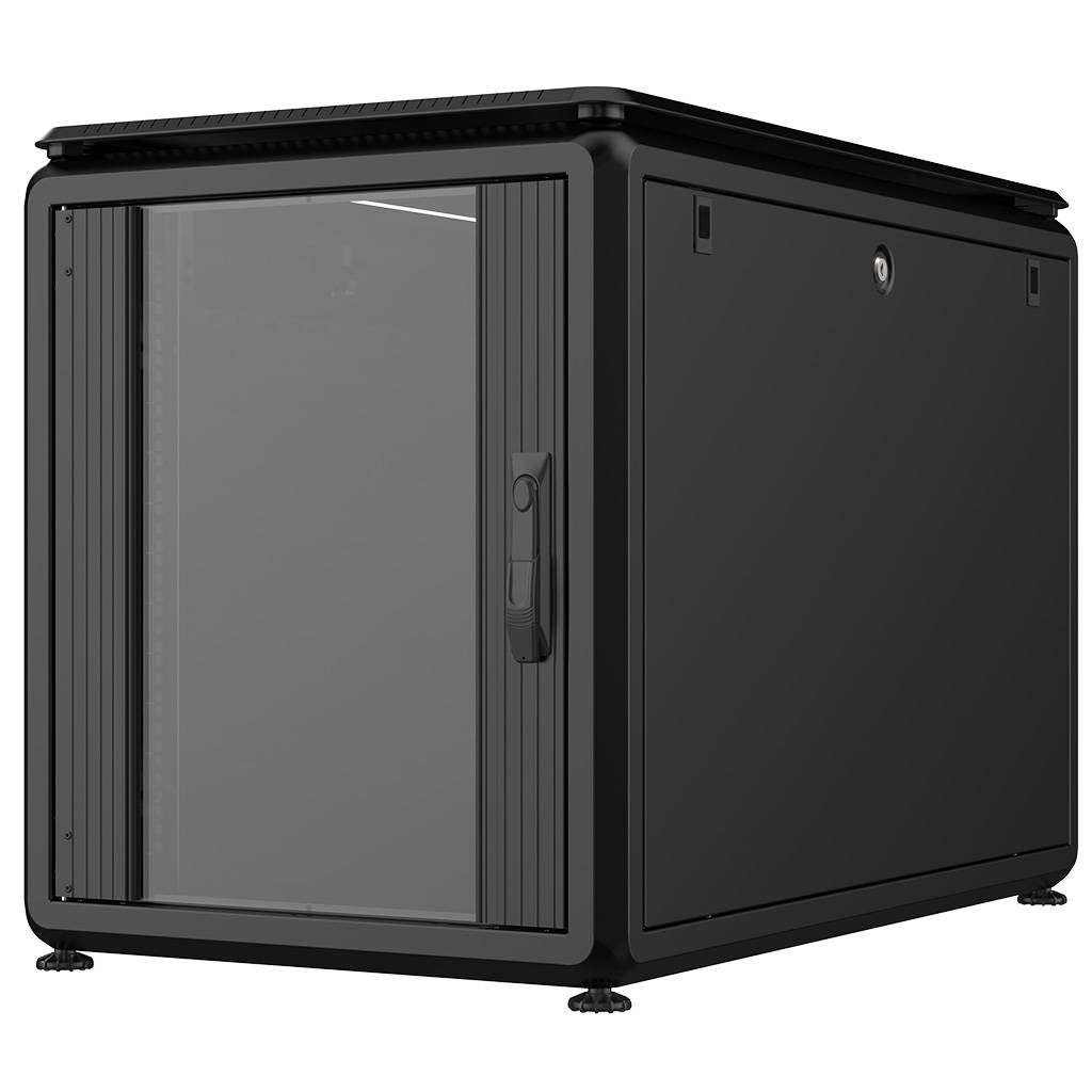 Rockstable 12HE 19 Zoll 600x1000x697mm (BxTxH) Serverschrank | Netzwerkschrank Glastür - Premium Lin