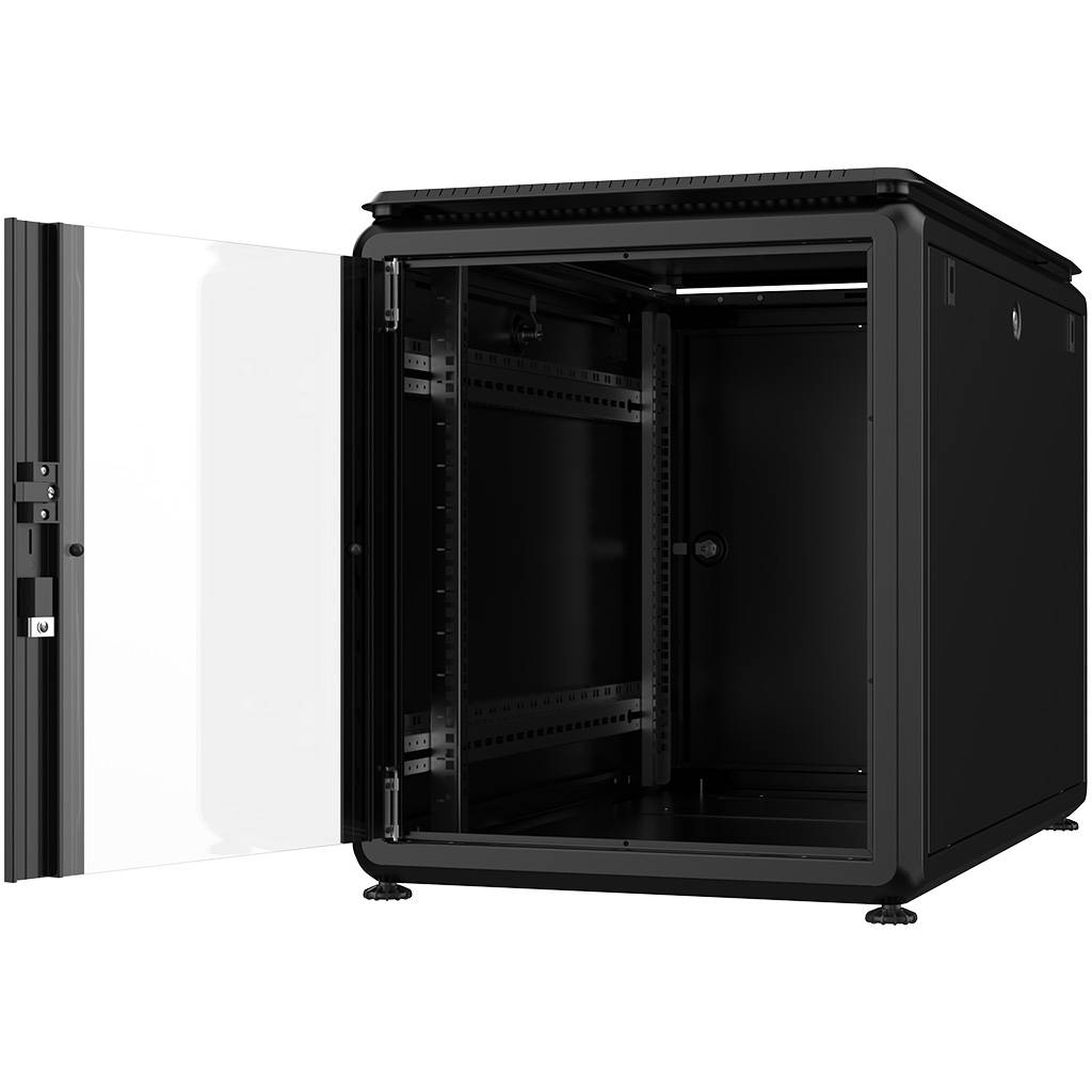 Rockstable 12HE 19 Zoll 600x1000x697mm (BxTxH) Serverschrank | Netzwerkschrank Glastür - Premium Lin