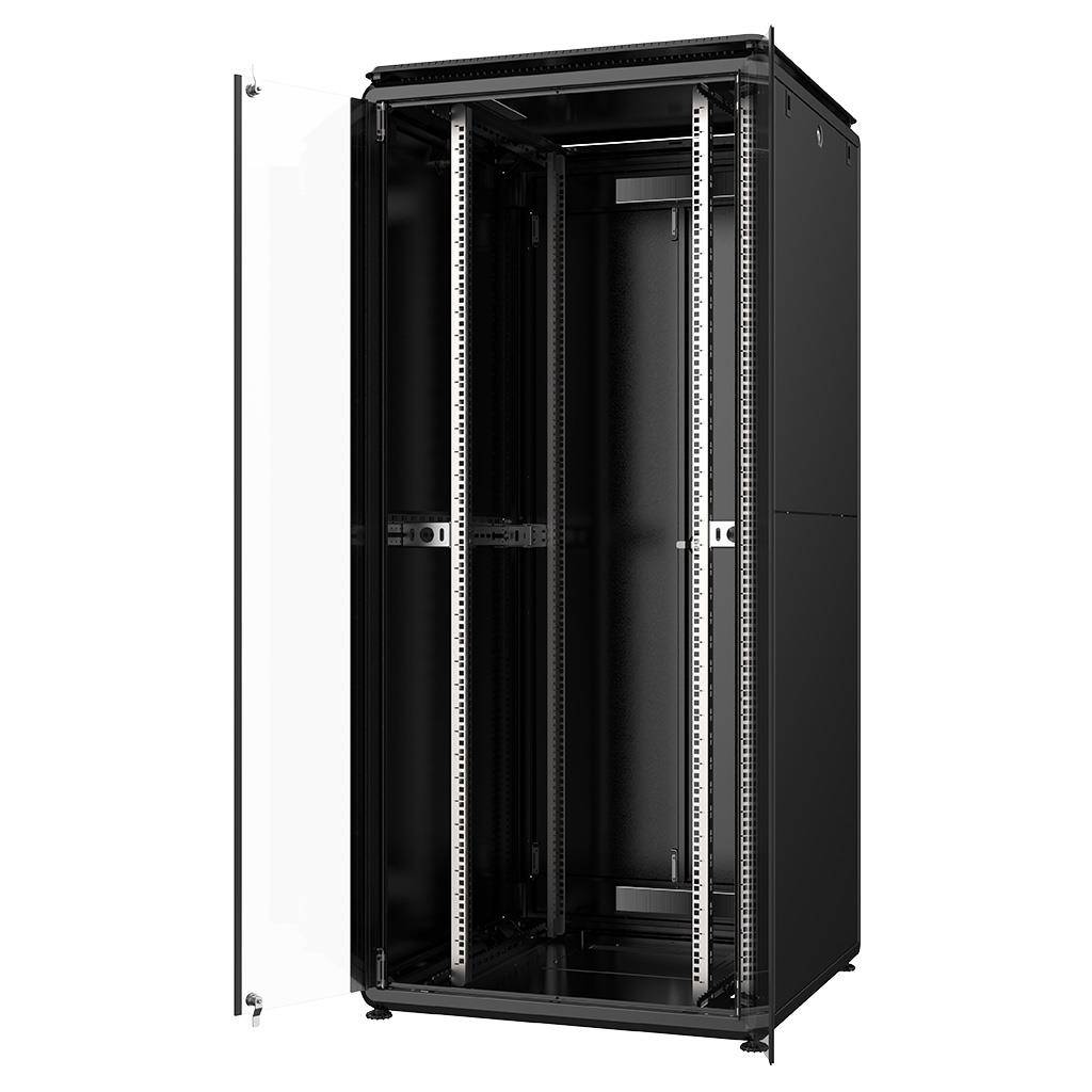 Rockstable 42HE 19 Zoll 800x800x2027mm (BxTxH) Serverschrank | Netzwerkschrank Glastür - Premium Lin