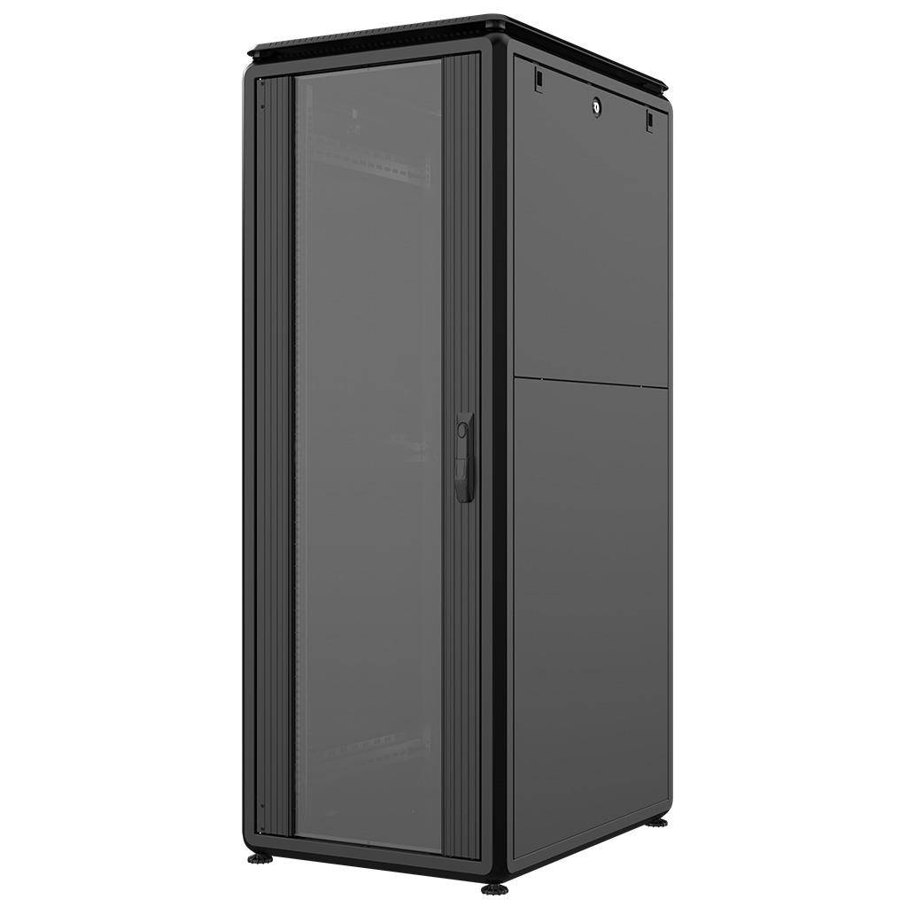 Rockstable 32HE 19 Zoll 600x800x1583mm (BxTxH) Serverschrank | Netzwerkschrank Glastür - Premium Lin