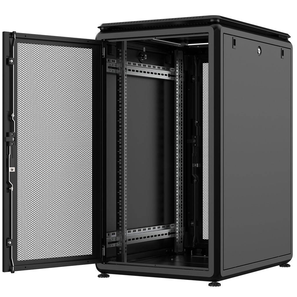 Rockstable 20HE 19 Zoll 600x800x1050mm (BxTxH) Serverschrank | Netzwerkschrank perforierte Tür - Pre