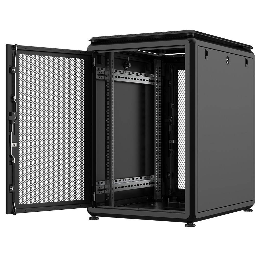 Rockstable 16HE 19 Zoll 600x800x872mm (BxTxH) Serverschrank | Netzwerkschrank perforierte Tür - Prem