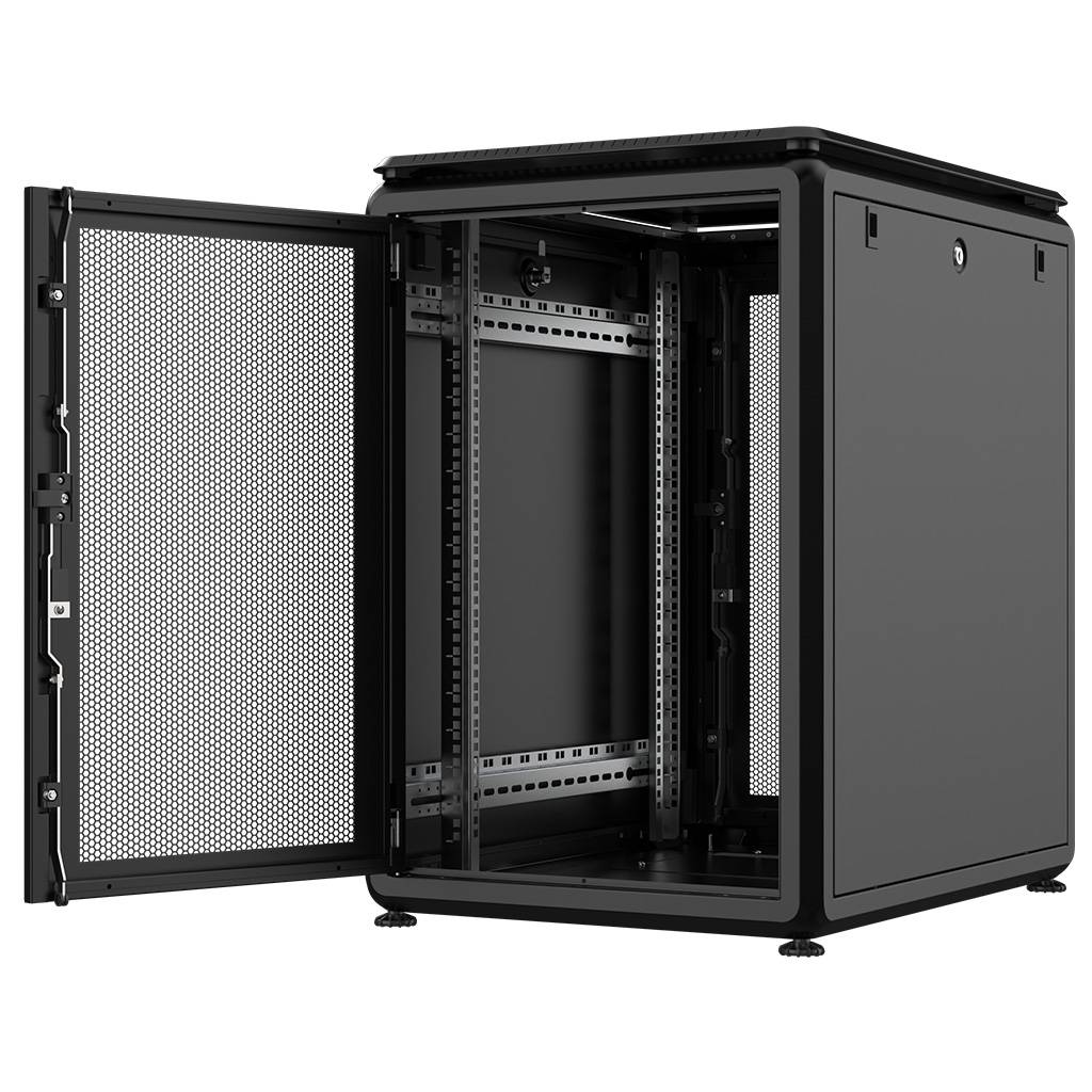 Rockstable 16HE 19 Zoll 600x800x872mm (BxTxH) Serverschrank | Netzwerkschrank perforierte Tür - Prem