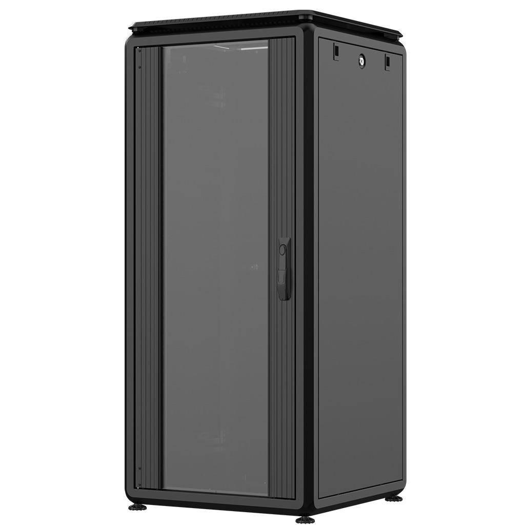 Rockstable 26HE 19 Zoll 600x600x1316mm (BxTxH) Serverschrank | Netzwerkschrank Glastür - Premium Lin