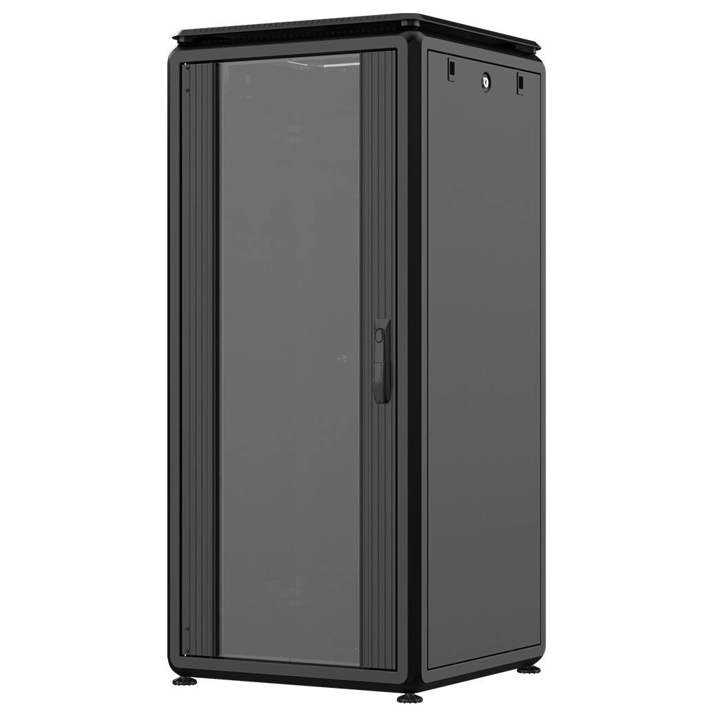 Rockstable 26HE 19 Zoll 600x600x1316mm (BxTxH) Serverschrank | Netzwerkschrank Glastür - Premium Lin