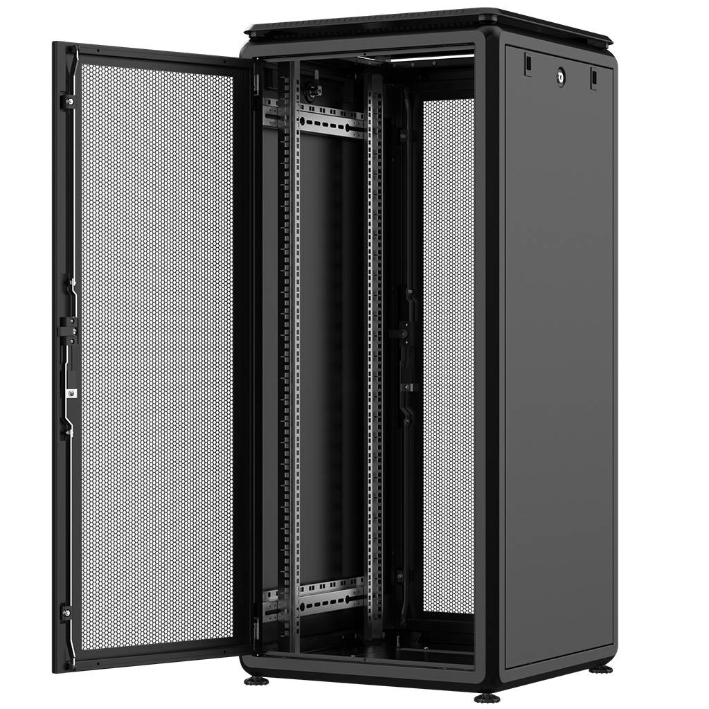 Rockstable 26HE 19 Zoll 600x600x1316mm (BxTxH) Serverschrank | Netzwerkschrank perforierte Tür - Pre