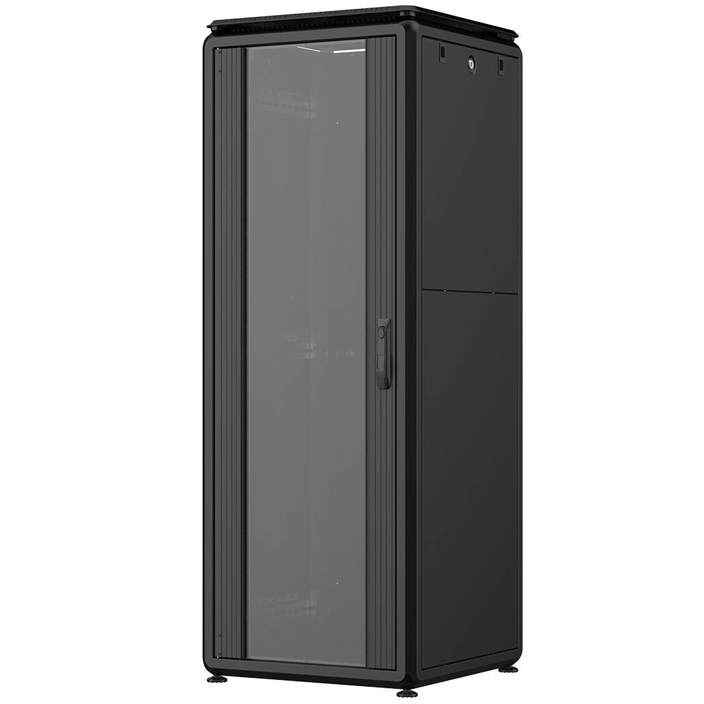 Rockstable 32HE 19 Zoll 600x600x1583mm (BxTxH) Serverschrank | Netzwerkschrank Glastür - Premium Lin