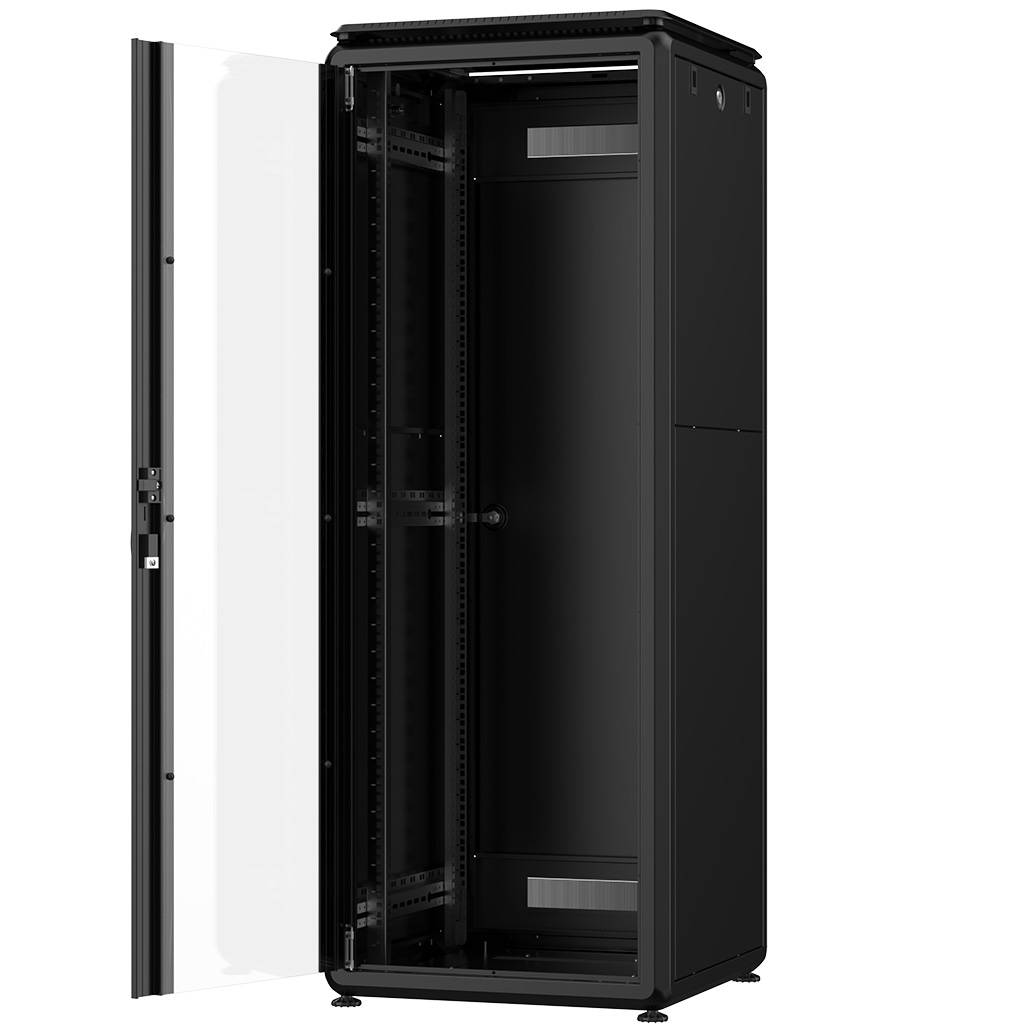 Rockstable 32HE 19 Zoll 600x600x1583mm (BxTxH) Serverschrank | Netzwerkschrank Glastür - Premium Lin