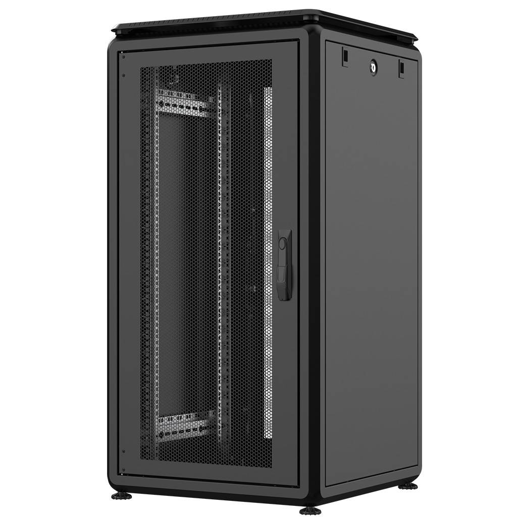 Rockstable 22HE 19 Zoll 600x600x1139mm (BxTxH) Serverschrank | Netzwerkschrank perforierte Tür - Pre