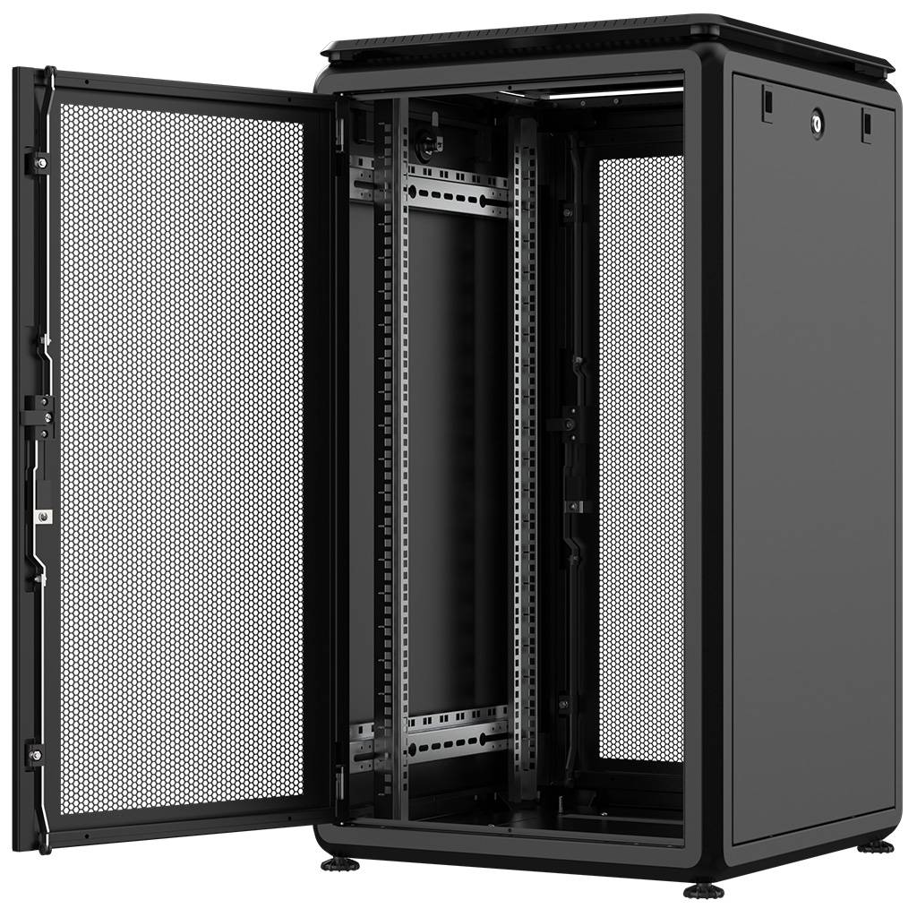 Rockstable 20HE 19 Zoll 600x600x1050mm (BxTxH) Serverschrank | Netzwerkschrank perforierte Tür - Pre